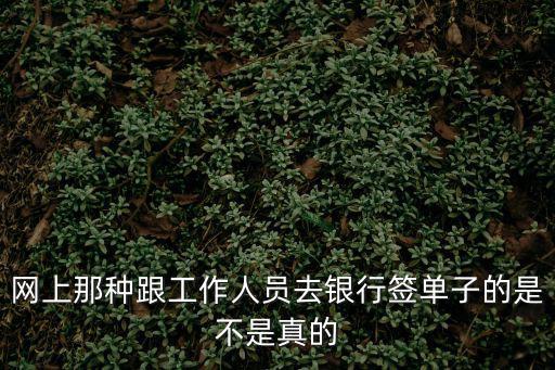 網上那種跟工作人員去銀行簽單子的是不是真的