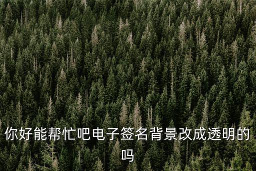 你好能幫忙吧電子簽名背景改成透明的嗎