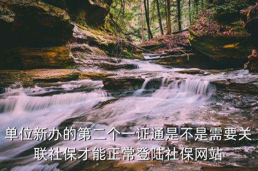 單位新辦的第二個一證通是不是需要關聯社保才能正常登陸社保網站