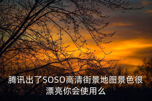 騰訊出了SOSO高清街景地圖景色很漂亮你會使用么