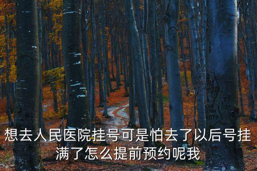 想去人民醫(yī)院掛號可是怕去了以后號掛滿了怎么提前預(yù)約呢我