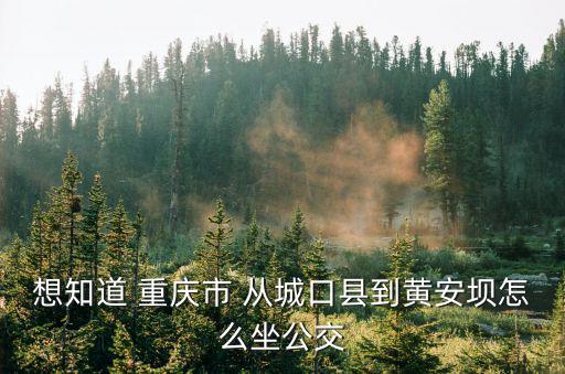 想知道 重慶市 從城口縣到黃安壩怎么坐公交