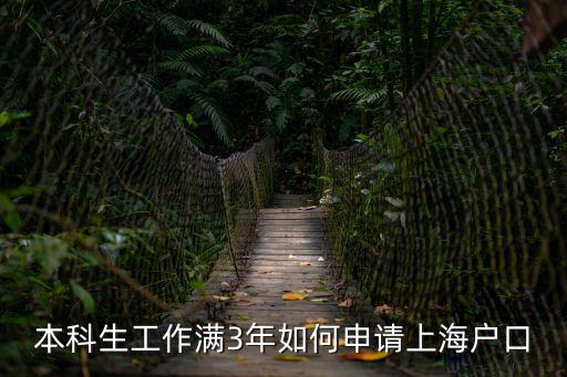 本科生工作滿3年如何申請(qǐng)上海戶口