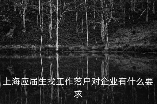 上海應(yīng)屆生找工作落戶對(duì)企業(yè)有什么要求
