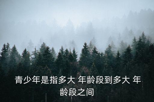  青少年是指多大 年齡段到多大 年齡段之間
