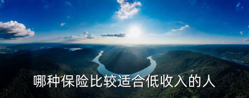 哪種保險比較適合低收入的人