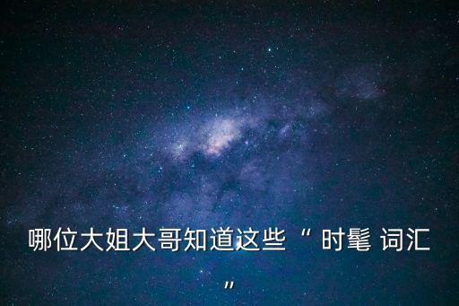 哪位大姐大哥知道這些“ 時髦 詞匯”