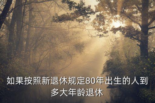 如果按照新退休規定80年出生的人到多大年齡退休