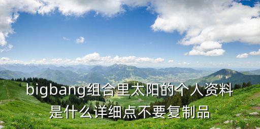 bigbang組合里太陽的個人資料是什么詳細點不要復制品