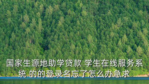 國家生源地助學(xué)貸款 學(xué)生在線服務(wù)系統(tǒng) 的的登錄名忘了怎么辦急求