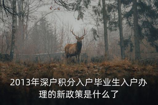 2013年深戶(hù)積分入戶(hù)畢業(yè)生入戶(hù)辦理的新政策是什么了