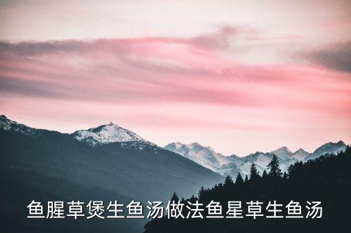 魚腥草煲生魚湯做法魚星草生魚湯