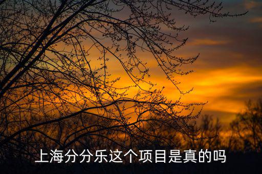 上海分分樂這個項目是真的嗎