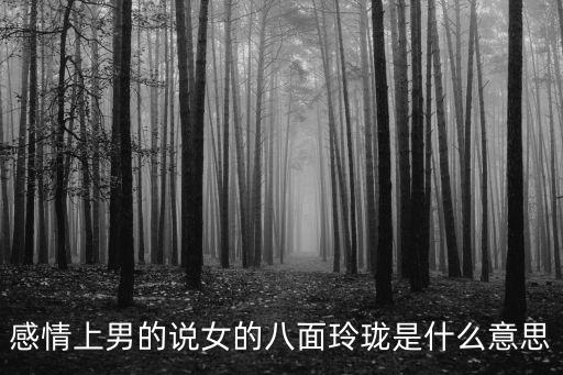 感情上男的說女的八面玲瓏是什么意思