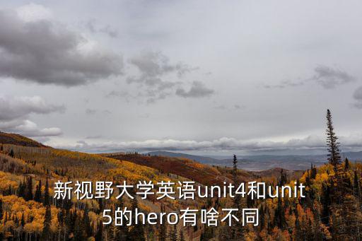 新視野大學(xué)英語4，新視野大學(xué)英語unit4和unit5的hero有啥不同
