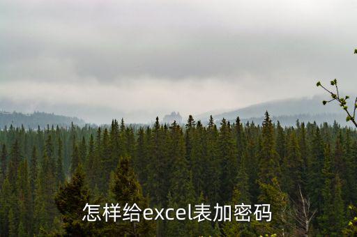 怎樣給excel表加密碼