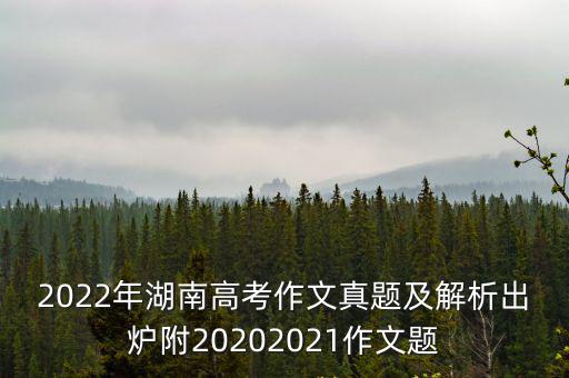 2022年湖南高考作文真題及解析出爐附20202021作文題