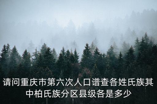 請(qǐng)問(wèn)重慶市第六次人口譜查各姓氏族其中柏氏族分區(qū)縣級(jí)各是多少
