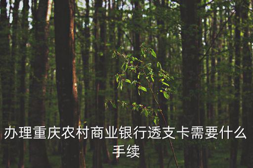 辦理重慶農村商業銀行透支卡需要什么手續