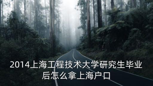 2014上海工程技術大學研究生畢業后怎么拿上海戶口