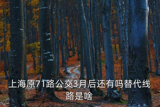 上海原71路公交3月后還有嗎替代線路是啥