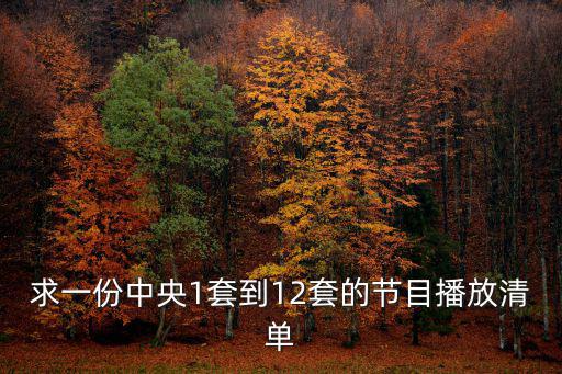 求一份中央1套到12套的節目播放清單
