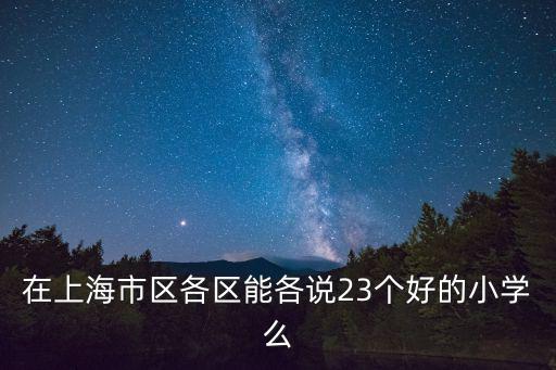 在上海市區各區能各說23個好的小學么