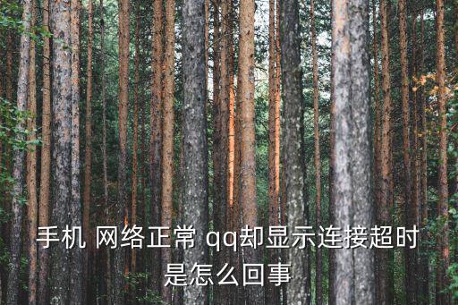手機(jī) 網(wǎng)絡(luò)正常 qq卻顯示連接超時是怎么回事