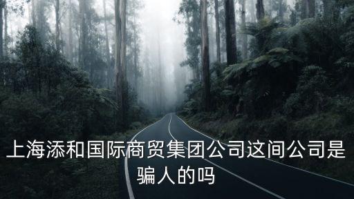 上海添和國際商貿集團公司這間公司是騙人的嗎