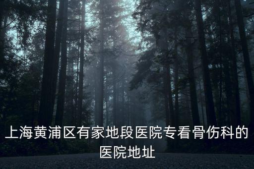 上海黃浦區(qū)有家地段醫(yī)院專看骨傷科的醫(yī)院地址