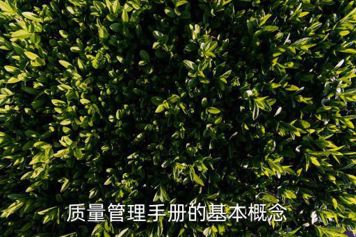 質量管理手冊的基本概念