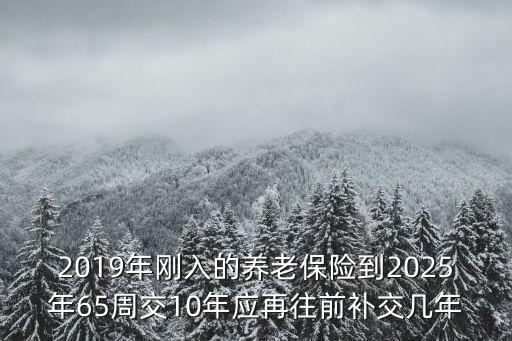 2019年剛入的養老保險到2025年65周交10年應再往前補交幾年