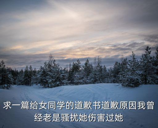 求一篇給女同學(xué)的道歉書道歉原因我曾經(jīng)老是騷擾她傷害過她