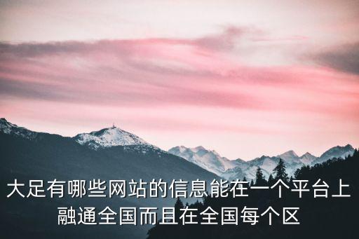 大足有哪些網站的信息能在一個平臺上融通全國而且在全國每個區