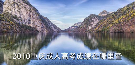 2010重慶成人高考成績在哪里查