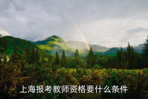 上海報考教師資格要什么條件