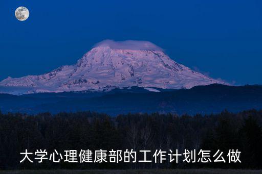 心理健康教育工作計劃，幫忙擴充下心理工作計劃內容