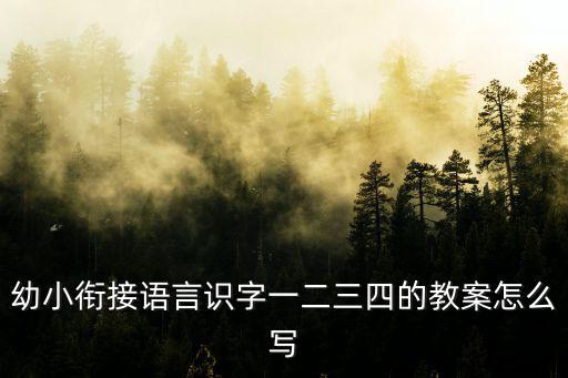 幼小銜接語言識(shí)字一二三四的教案怎么寫