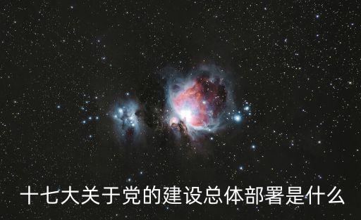  十七大關(guān)于黨的建設(shè)總體部署是什么
