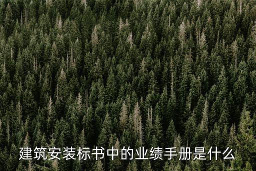 建筑安裝標書中的業績手冊是什么