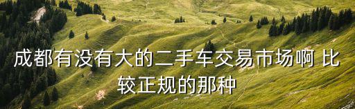 成都有沒有大的二手車交易市場啊 比較正規的那種
