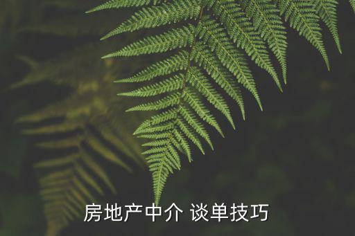 談單技巧,房產(chǎn)中介談生意三步驟:先看房再說