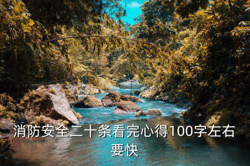 消防安全二十條看完心得100字左右要快