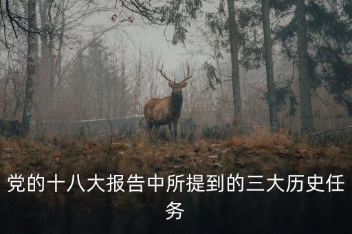 黨的十八大報告中所提到的三大歷史任務