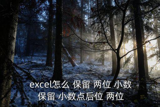  excel怎么 保留 兩位 小數 保留 小數點后位 兩位