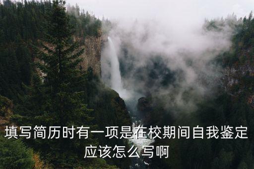 填寫簡歷時有一項是在校期間自我鑒定應該怎么寫啊