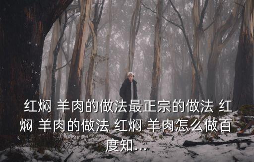  紅燜 羊肉的做法最正宗的做法 紅燜 羊肉的做法 紅燜 羊肉怎么做百度知...