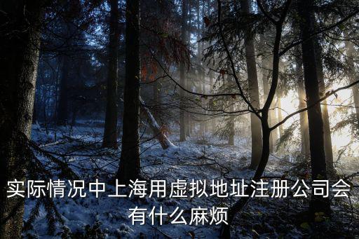 實際情況中上海用虛擬地址注冊公司會有什么麻煩