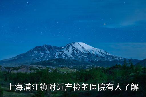 上海浦江鎮(zhèn)附近產(chǎn)檢的醫(yī)院有人了解