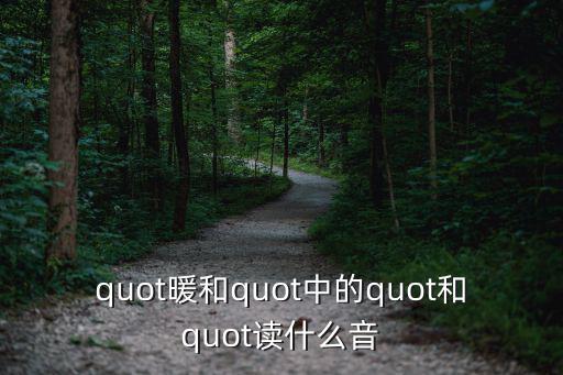 quot暖和quot中的quot和quot讀什么音